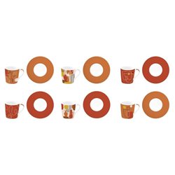 סט 6 כוסות+תחתית terracotta