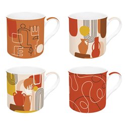 סט 4 מאגים terracotta