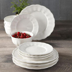 Scallop mint סט צלחות לבן