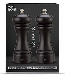 זוג מטחנות מלח\פלפל עץ אלון שחור