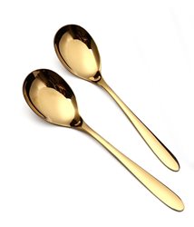 סט 2 כפות הגשה נירוסטה איכותית AMBER בצבע זהב