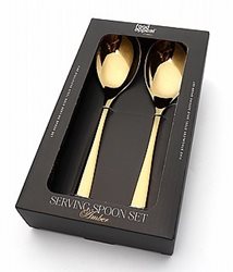 סט 2 כפות הגשה נירוסטה איכותית AMBER בצבע זהב