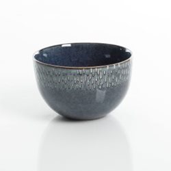 סט צלחות כחול MATISSE עם חישוקים כהים וזיגוג יפה 16 חלקים (4 סועדים)