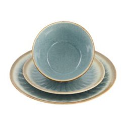 GE MAYFAIR BAY סט צלחות תכלת חום סט לארבעה סועדים