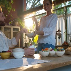 קערה מחולקת tierra לבן חלבי