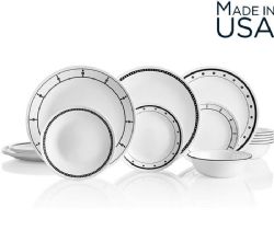 סט צלחות 18 חלקים, Black & White