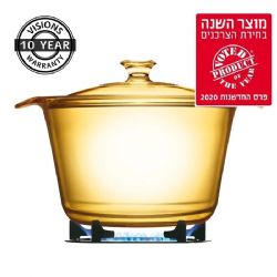 סיר זכוכית 5.5 ל' + מכסה, Visions Flair