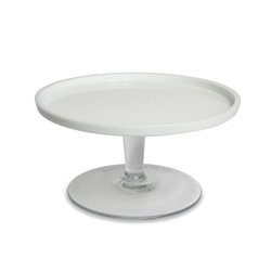 מעמד עוגה 26 סמ עגול זכוכית לבן